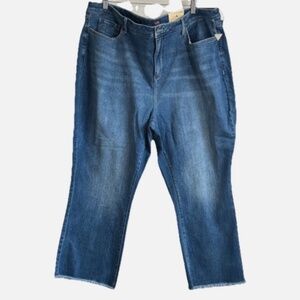 NYDJ Woman BARBARA Bootcut Frayed Hem Plus Size Jeans Size: 26W